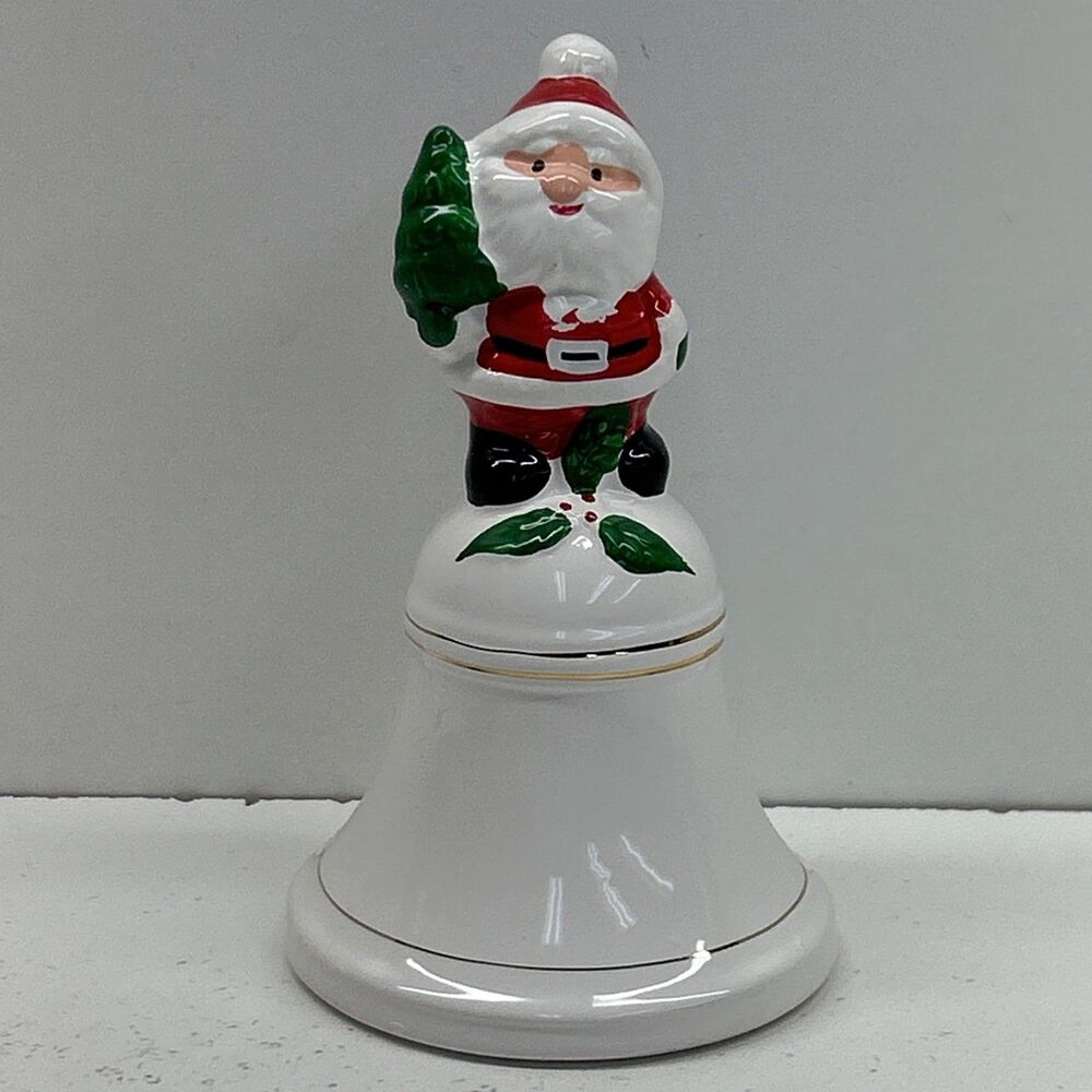 Vintage Bell - Santa Claus - Christmas‎ With Golden Rings - Made In Taiwan